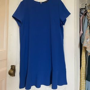 Nordstrom Royal Blue Mini Dress with Gold Zipper Detail